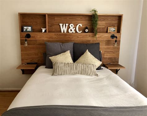 etsy headboard|headboard with built in nightstand.